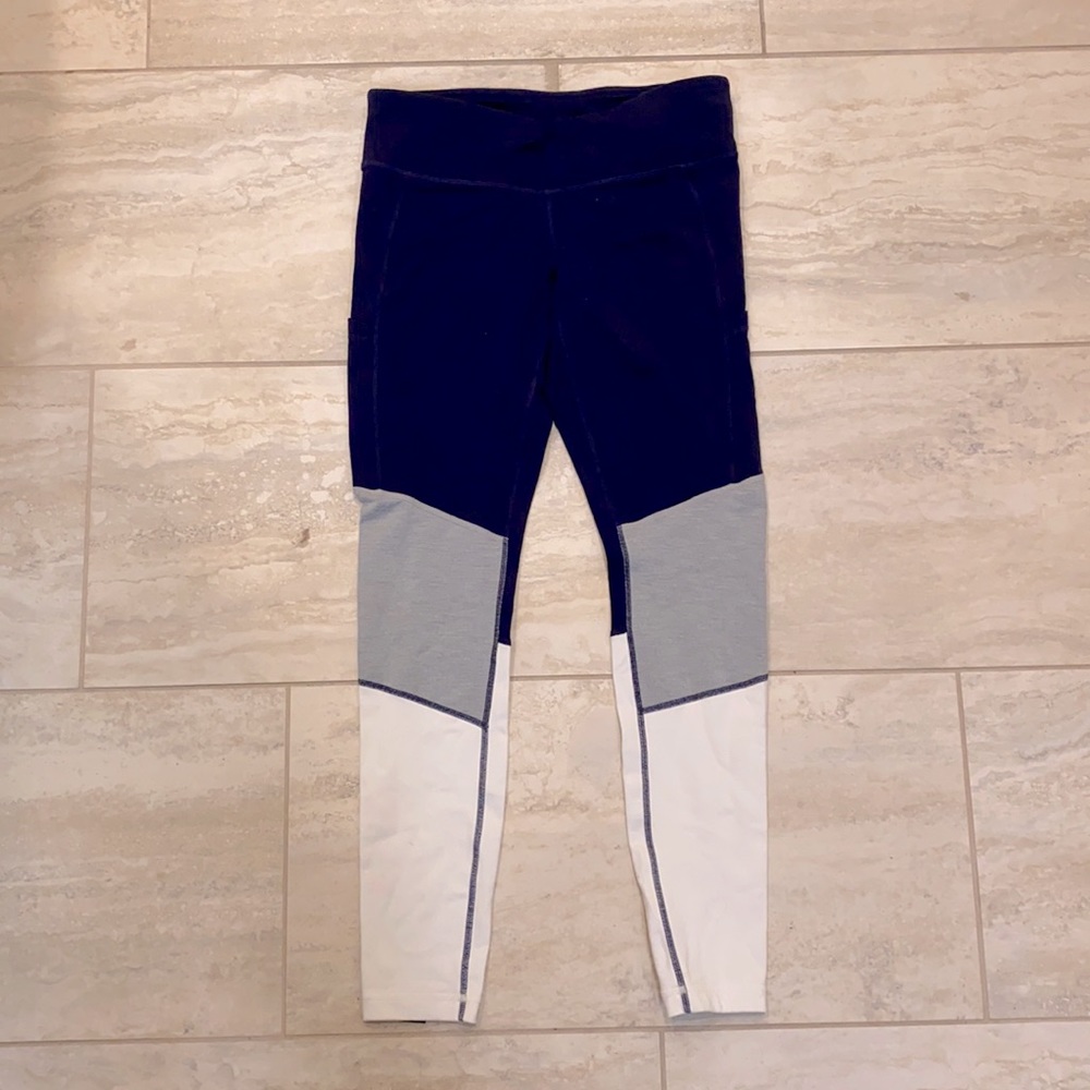 J Crew x New Balance Navy Color Block Leggings